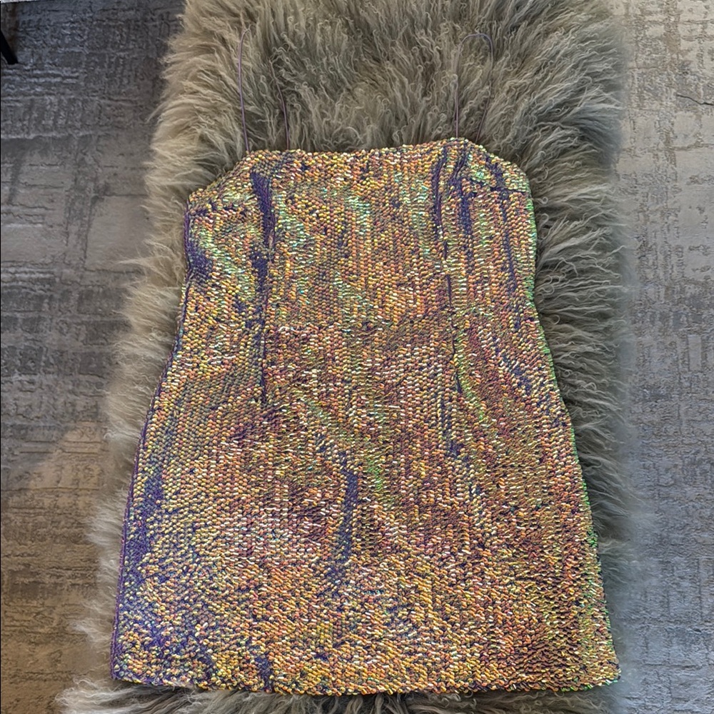 Nasty Gal Iridescant Purple Sequin Mini Dress